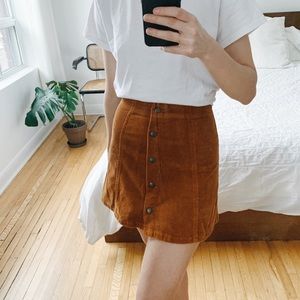 70s Style Corduroy Mini Skirt